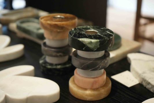 Stacked Marble Candle Holder